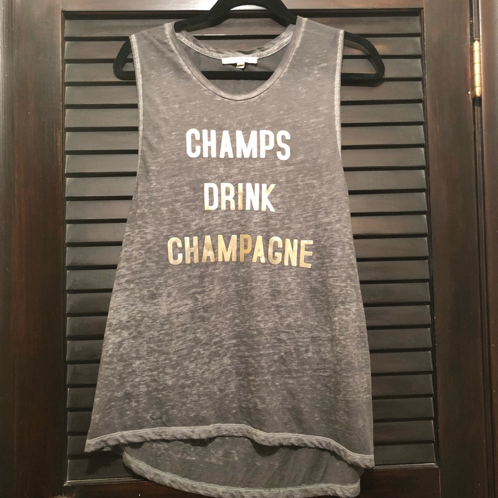 EXPRESS Champs Drink Champagne Burnout Tank